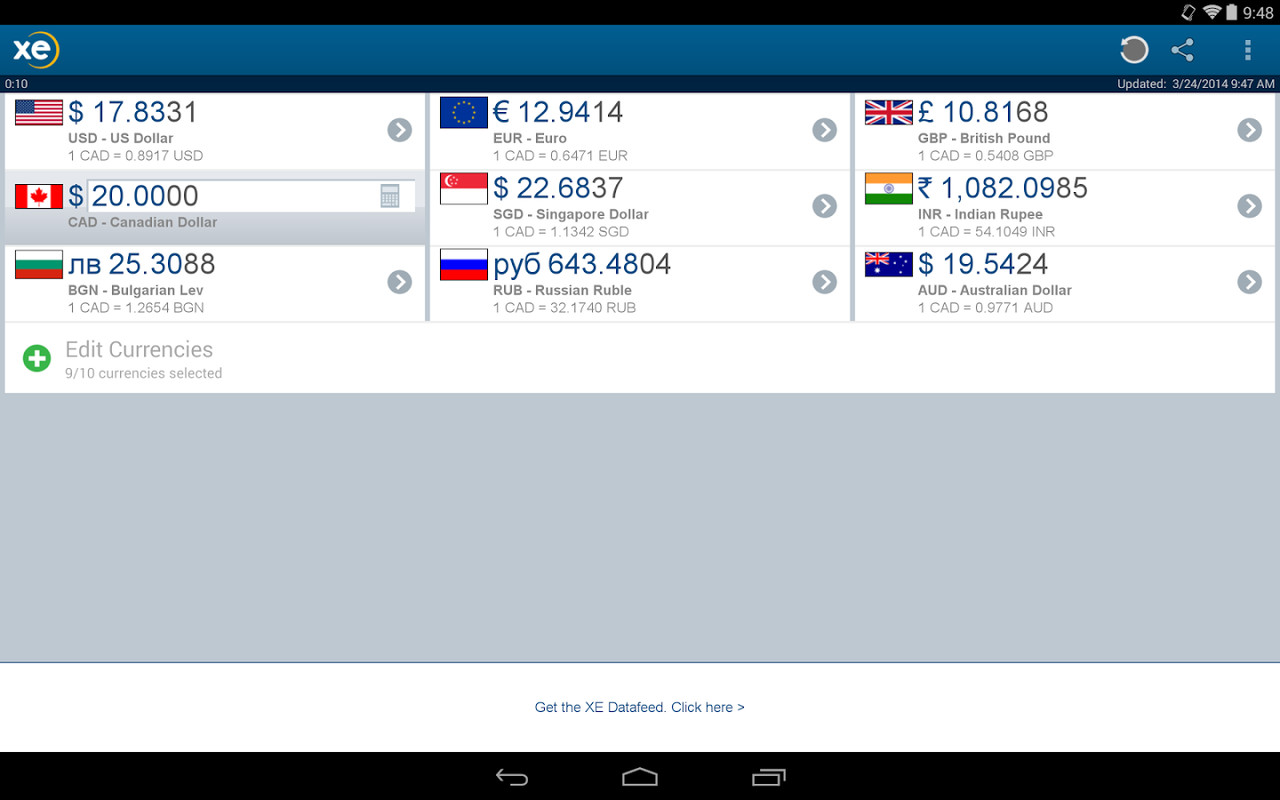 live currency rates app