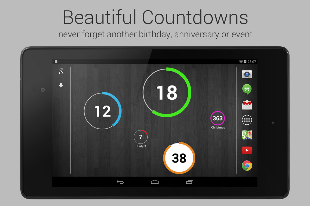 indify countdown widget