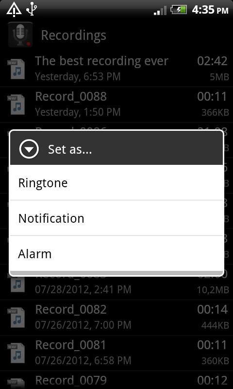 smart recorder for android add recording time