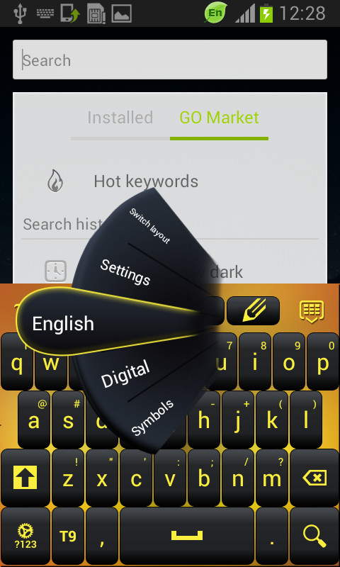 keyboard theme yellow android keyboards