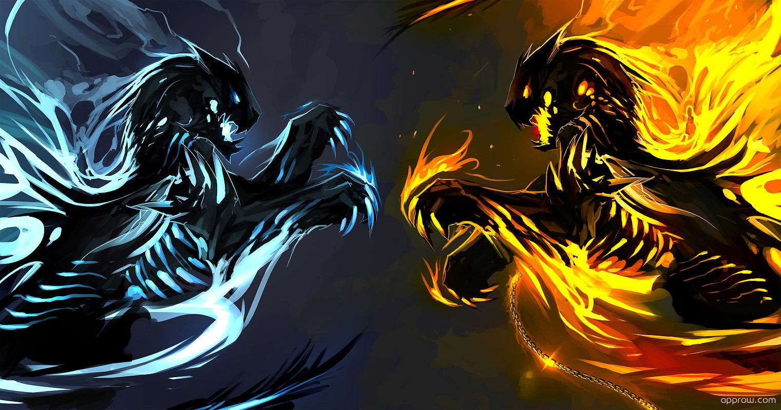 Fire And Ice Art Wallpaper download - Fire And Ice HD Wallpaper - Appraw