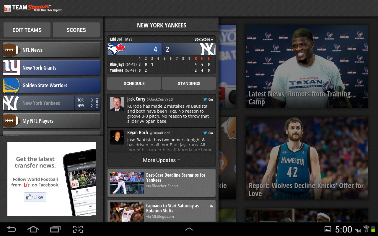 Team Stream by Bleacher Report APK Free Android App ...