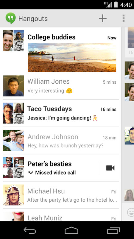 tex message from google hangouts app apple