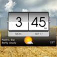 3D Flip Clock & World Weather Icon