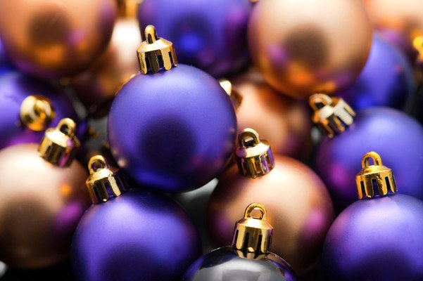 Christmas Gold & Purple Baubles