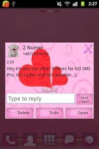 GO SMS Pro Theme Pink Cats