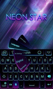 Neon Star Emoji Keyboard Theme