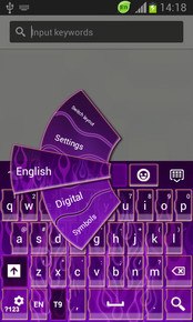 GO Keyboard Purple Flame