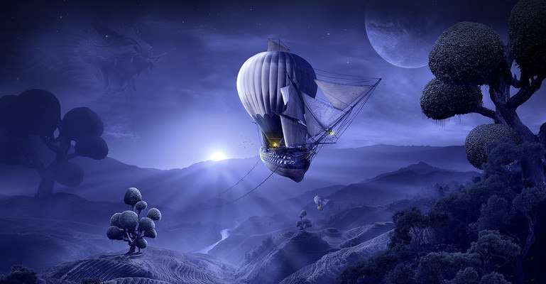 Moonlight Balloon Ship