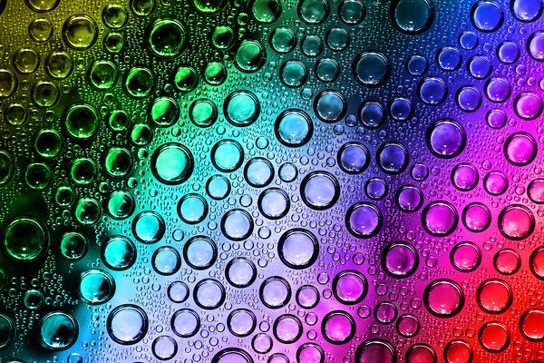 Colourful Water Droplets