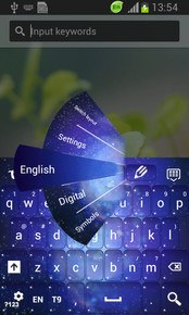 Blue Sparkly Galaxy Keyboard