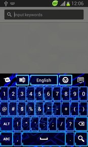 GO Keyboard Neon Blue Theme