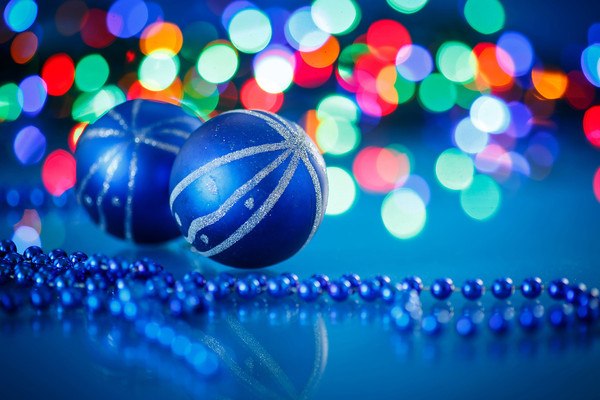 Blue Bauble Bokeh