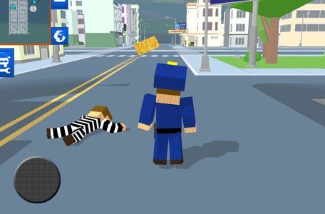 Blocky Cop Craft Running Thief