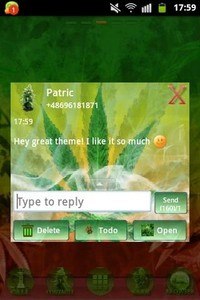 GO SMS Pro Theme Ganja Weed