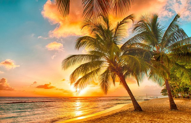 Sunset On Tropical Beach