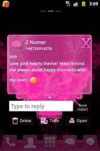 GO SMS Pro Theme Pink Heart