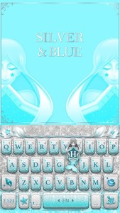 Blue Silver Emoji KikaKeyboard