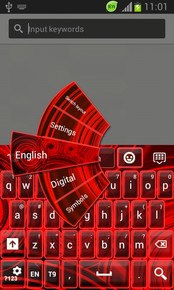 Red Neon Color Keyboard
