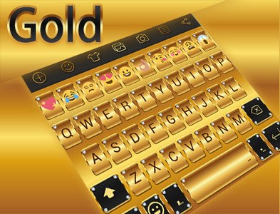 Gold Emoji Keyboard Theme Free