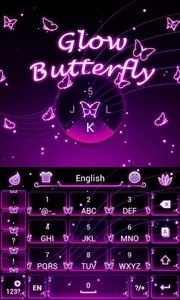 Glow Butterfly Keyboard Theme