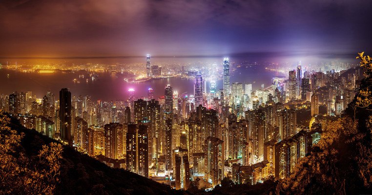 Hong Kong City At Night