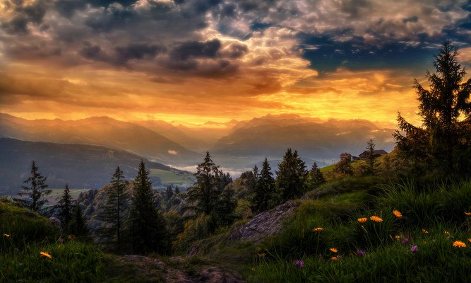 Swiss Mountain Sunset