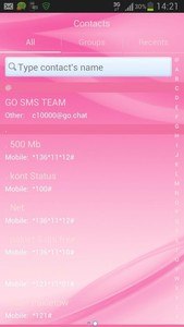 GO SMS pink style