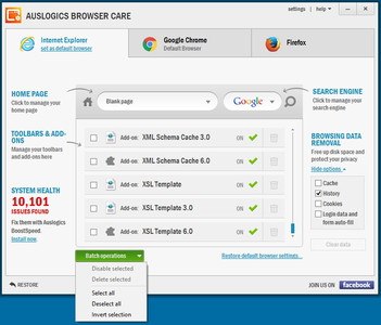 Auslogics Browser Care