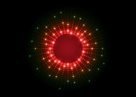 Neon Dots Circles Red