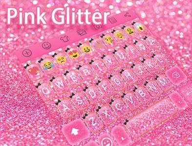 Pink Glitter Keyboard Theme