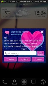 GO SMS Pro Theme Pink Blue