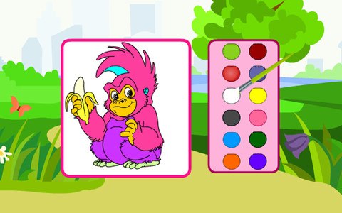Coloring Playful Monkeys