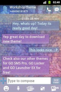 GO SMS Theme Stained NEON
