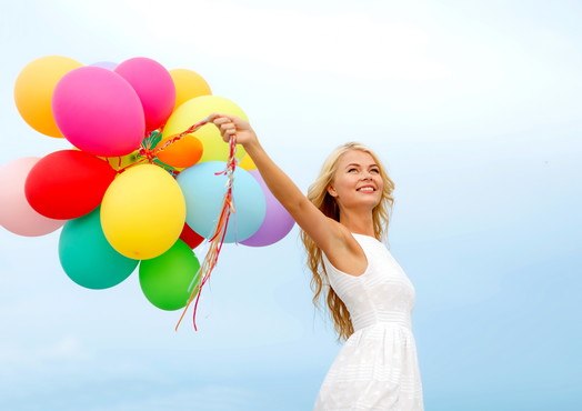 Woman With Balloons