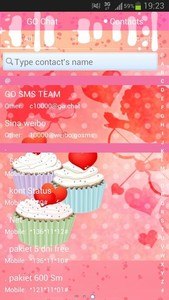 GO SMS Pro Theme cupcake heart