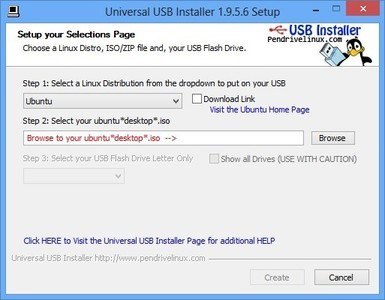 usb flash drive size to install universal usb installer
