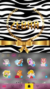 Zebra Emoji Kika KeyboardTheme