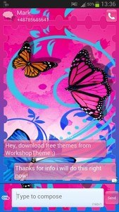 GO SMS Theme butterflies