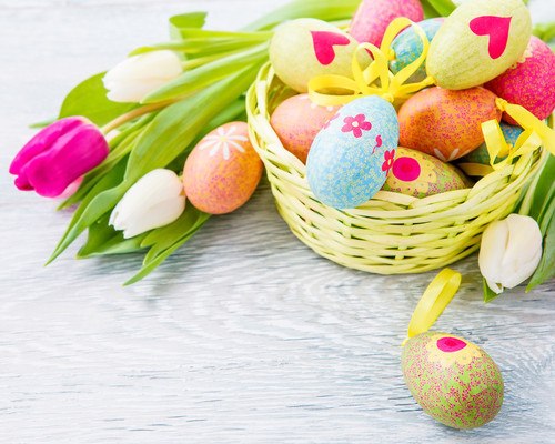 Easter Basket & Tulips