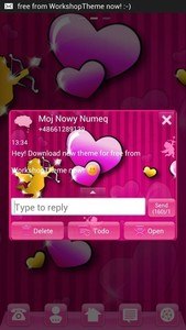 GO SMS Pro Theme lovely pink