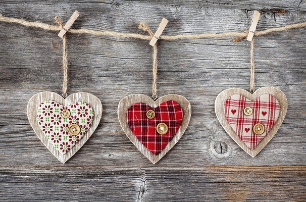 Wooden Love Hearts