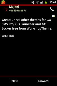 GO SMS Theme Red Neon