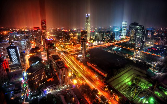Beijing City China At Night