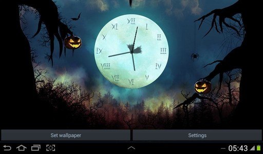 Halloween Clock Live Wallpaper