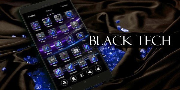 Black Tech Go Launcher Theme