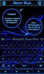 Neon Blue GO Keyboard Theme