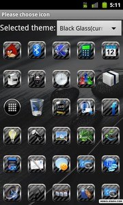 Black Glass Go Launcher Theme