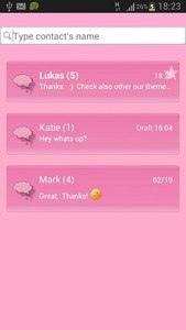 GO SMS Pro Theme Pink Animal