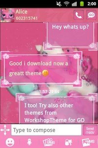 GO SMS PRO Theme Pink Pony